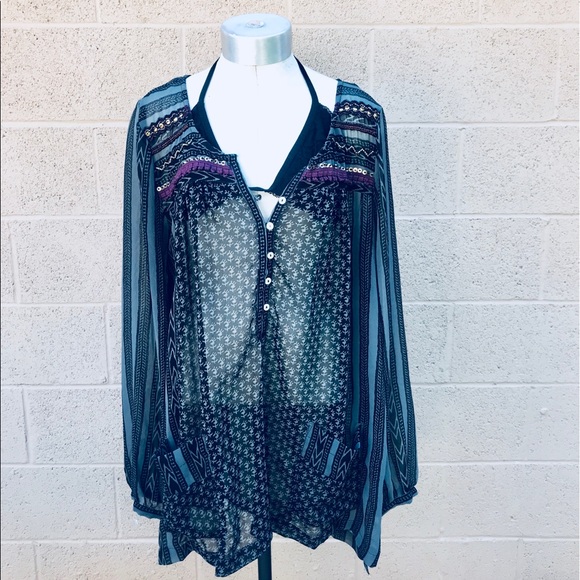 Free People Tops - Free People sheer embellished top